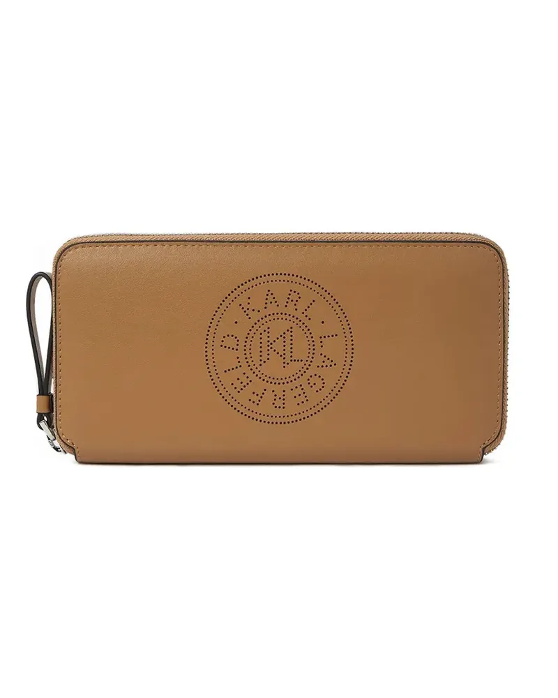 Karl Lagerfeld logo-perforated wallet - Braun Braun