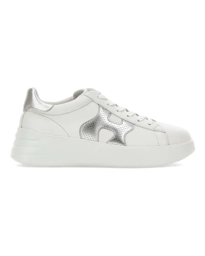 Hogan Rebel perforated silver logo trainers - Weiß Weiß