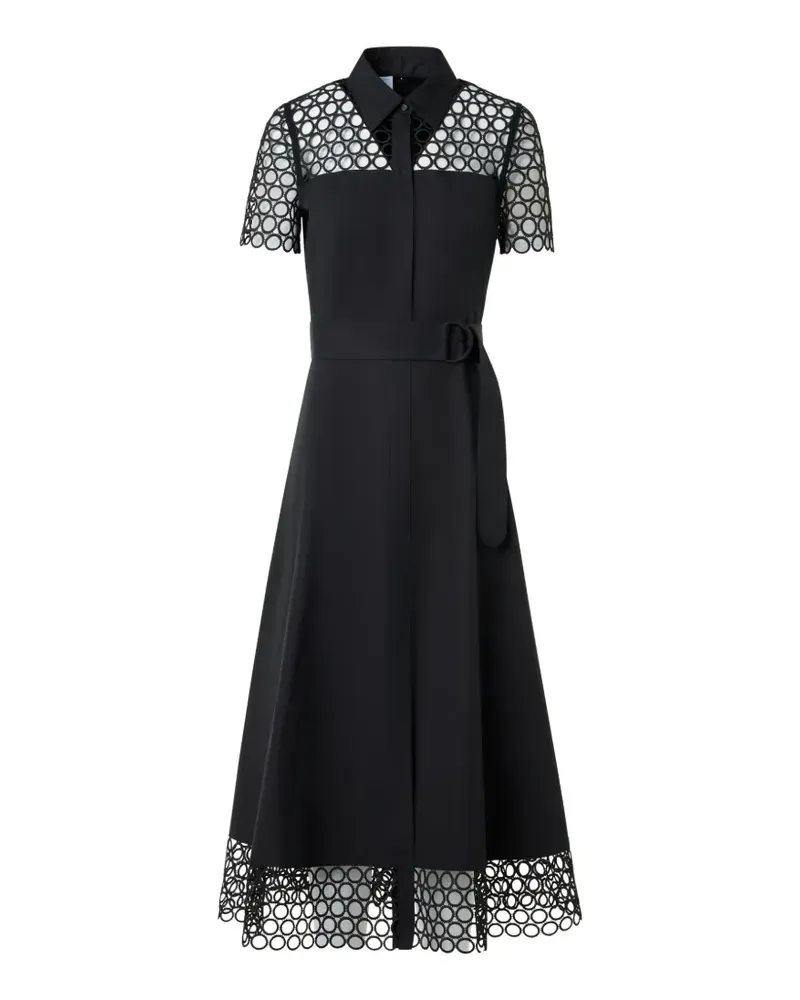 Akris eyelet guipure cotton poplin midi dress - Schwarz Schwarz
