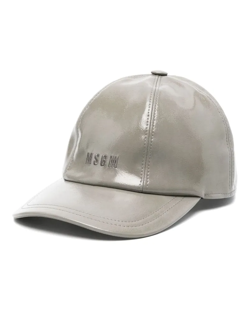 MSGM Baseballkappe in Glanzoptik - Grau Grau
