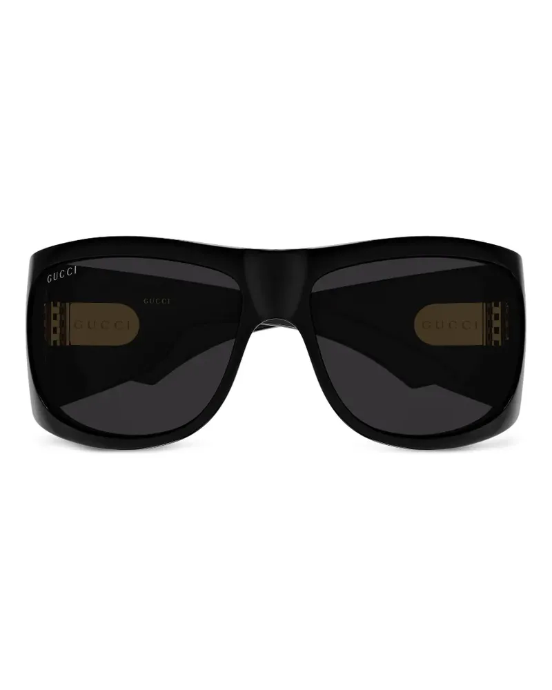 Gucci double G rectangle-frame sunglasses - Schwarz Schwarz