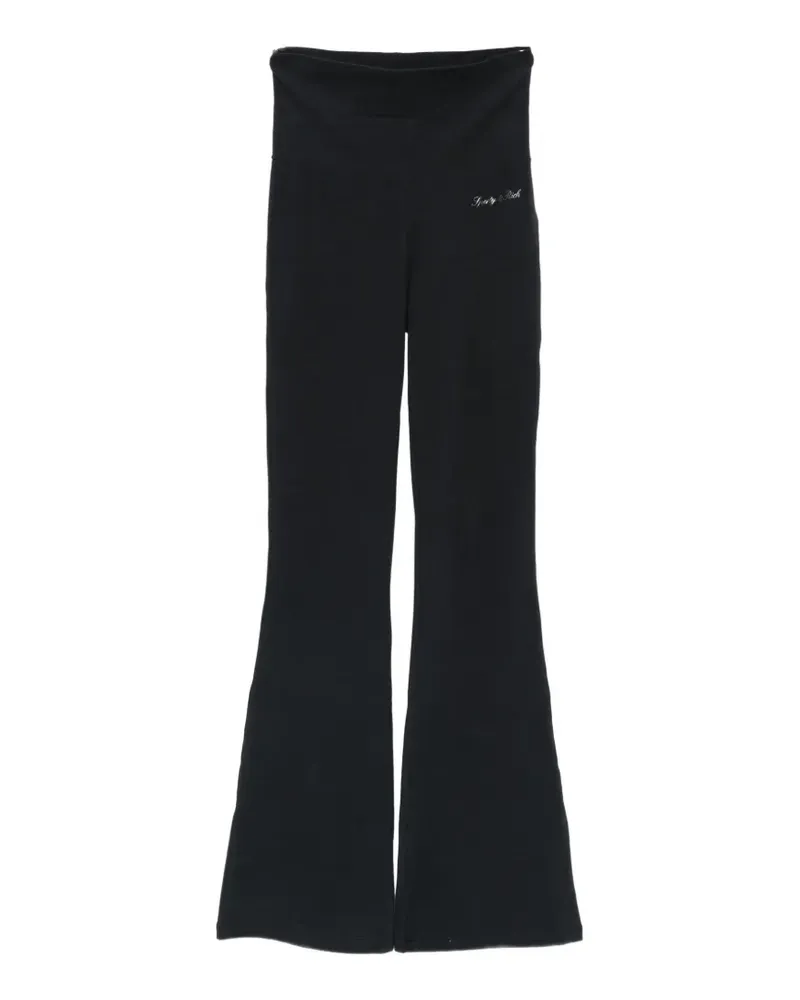 SPORTY & RICH Benedetta logo-print flared trousers - Schwarz Schwarz