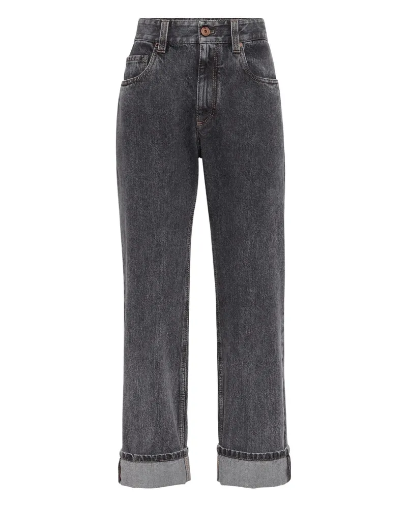 Brunello Cucinelli Five-Pocket-Jeans mit Umschlag - Grau Grau