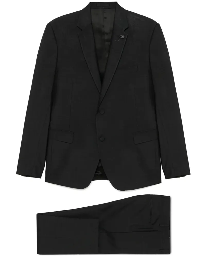 LARDINI Anzug mit Brosche - Schwarz Schwarz