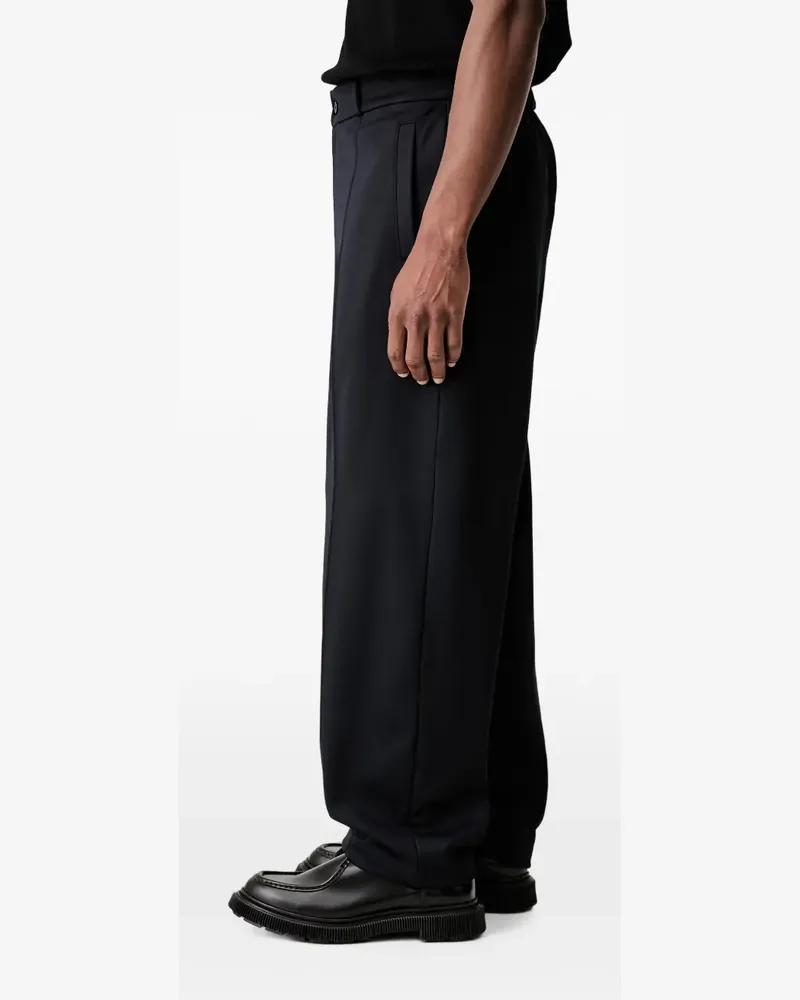 Fred Perry embroidered-logo wide-leg trousers - Blau Blau