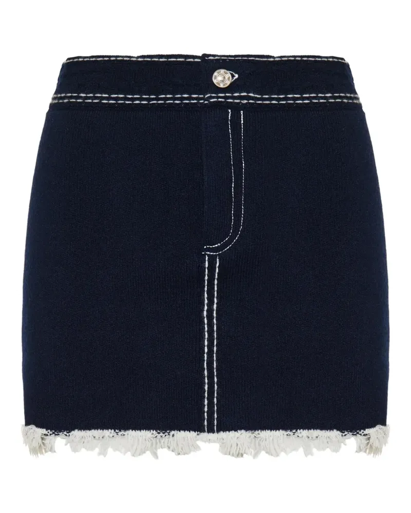Barrie fringed stitching mini skirt - Blau Blau