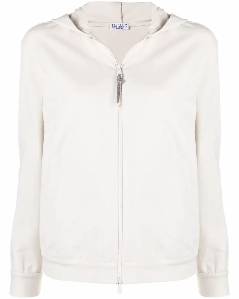 Brunello Cucinelli Kapuzenjacke mit Reißverschluss - Nude Nude