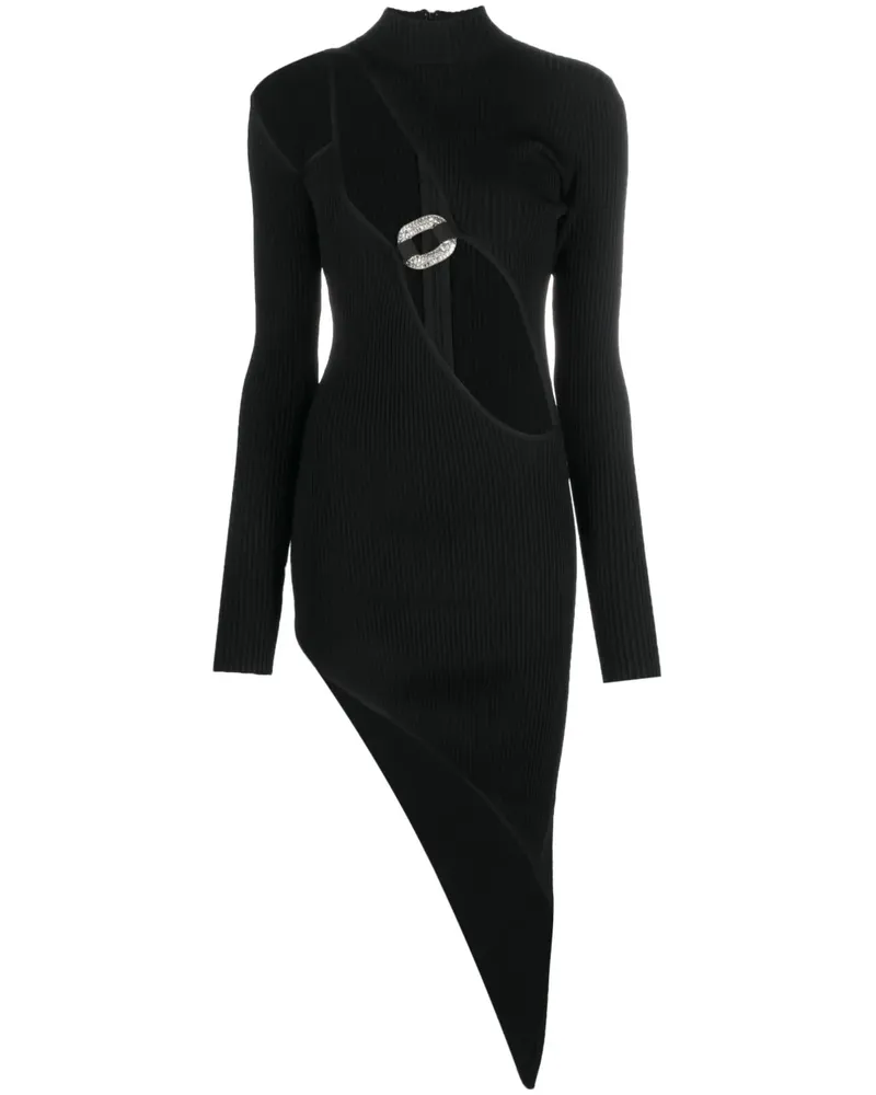 David Koma Asymmetrisches Kleid mit Cut-Out - Schwarz Schwarz