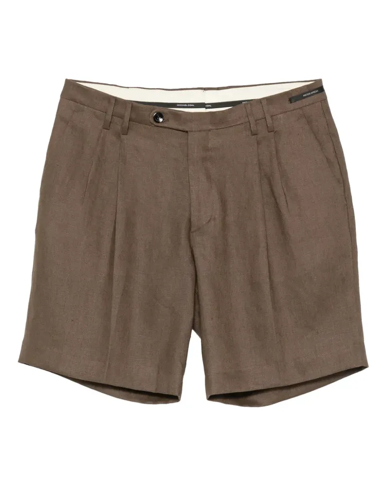 MICHAEL COAL pleated-detail button-fastening shorts - Braun Braun