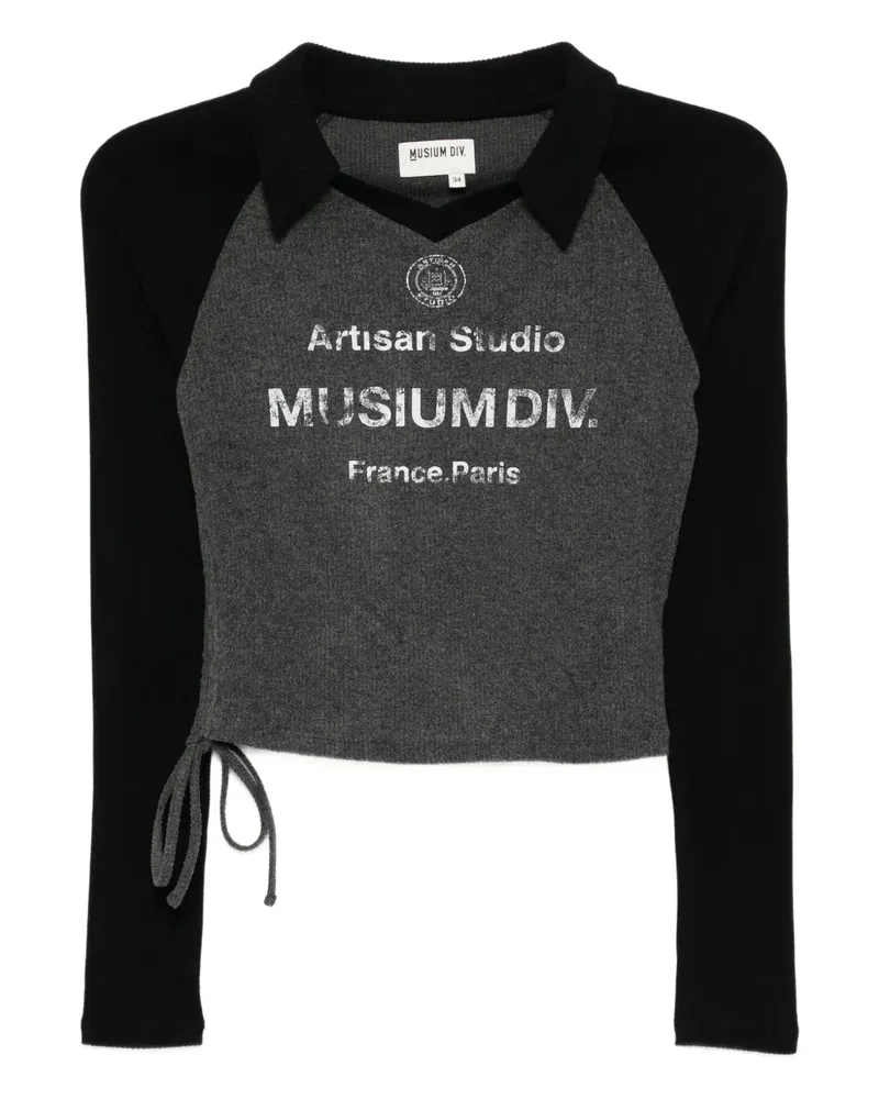 Musium Div. T-Shirt mit Logo-Print - Schwarz Schwarz