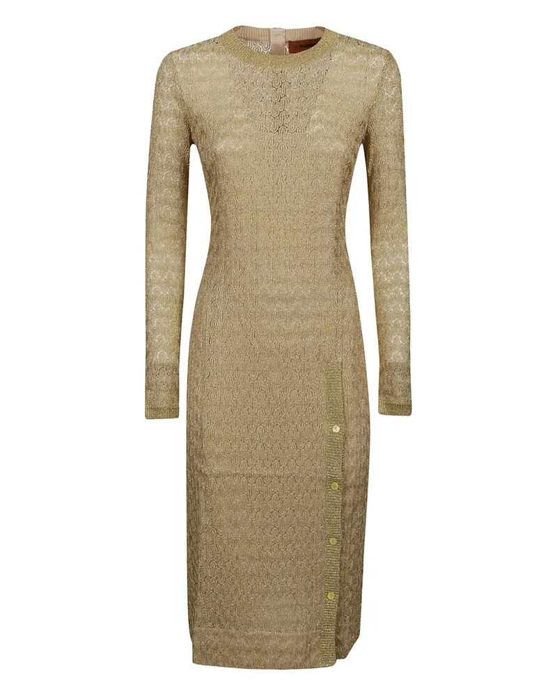 Missoni knitted button-fastening midi dress - Gold Gold