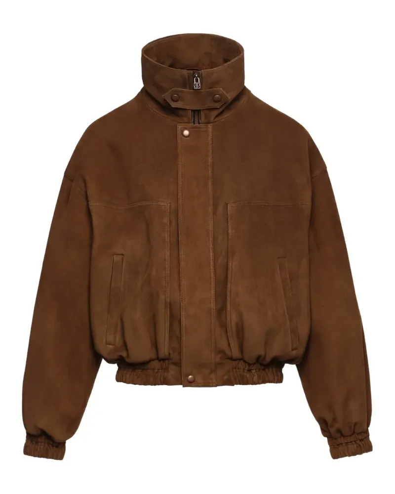 Magda Butrym elasticated-trim suede jackets - Braun Braun
