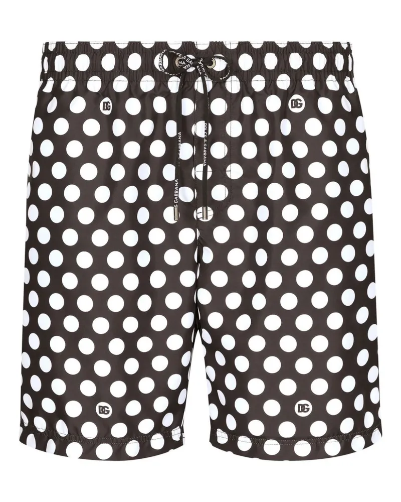 Dolce & Gabbana Badeshorts mit Polka Dots - Schwarz Schwarz