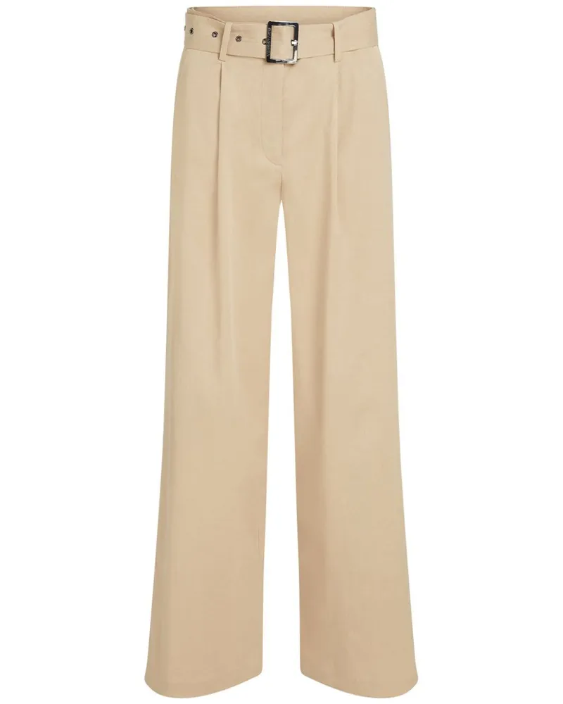 Karl Lagerfeld High-Waist-Hose mit weitem Bein - Nude Nude