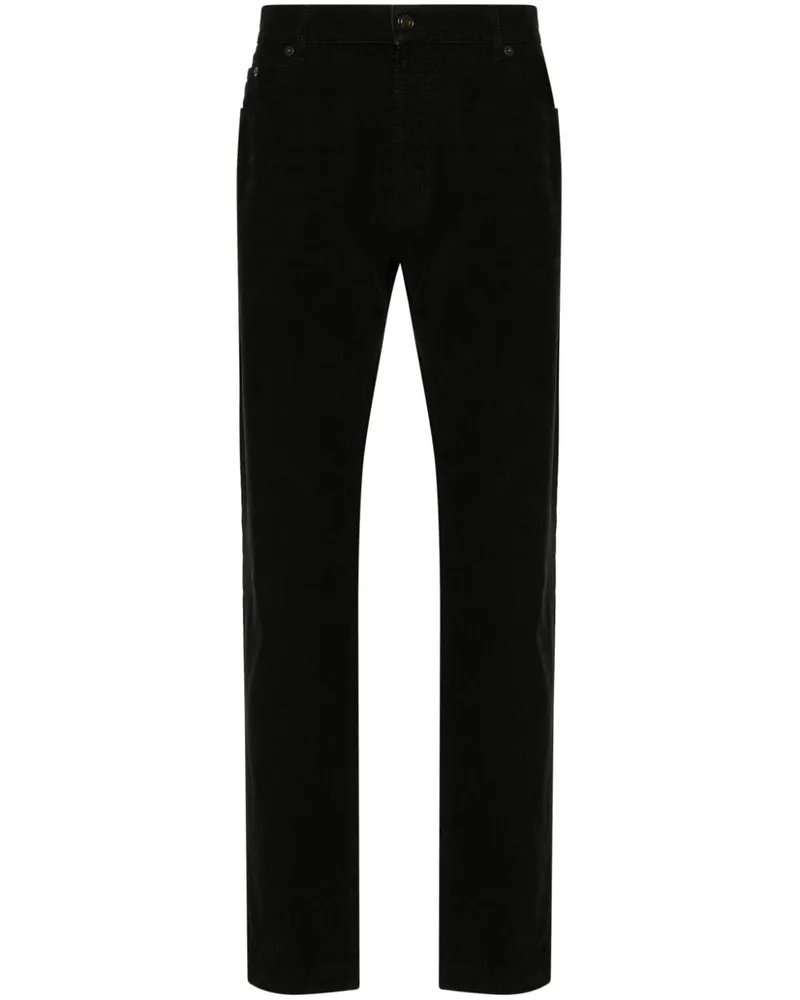 Saint Laurent Tapered-Hose aus Cord - Schwarz Schwarz
