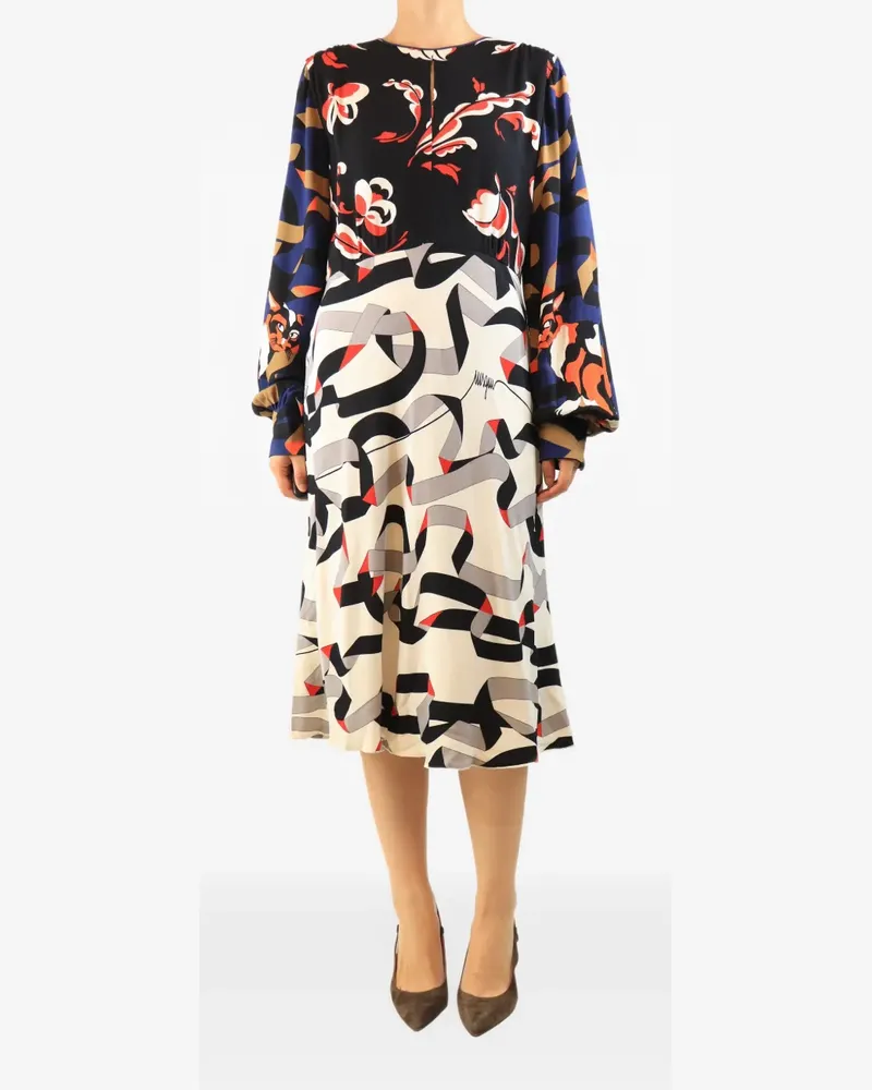 MSGM long-sleeve midi dress - Schwarz Schwarz
