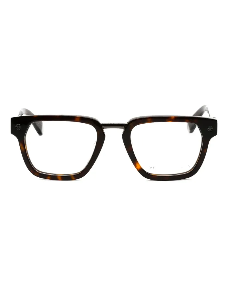Philipp Plein Eckige Brille in Schildpattoptik - Braun Braun
