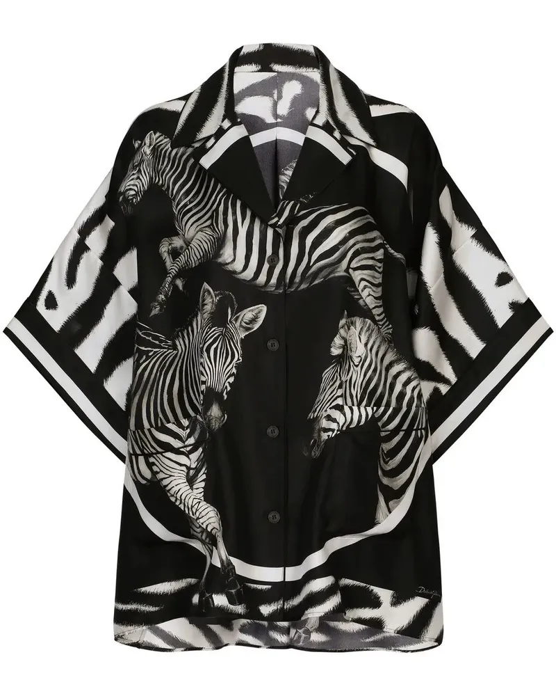 Dolce & Gabbana Hemd mit Zebra-Print - Schwarz Schwarz