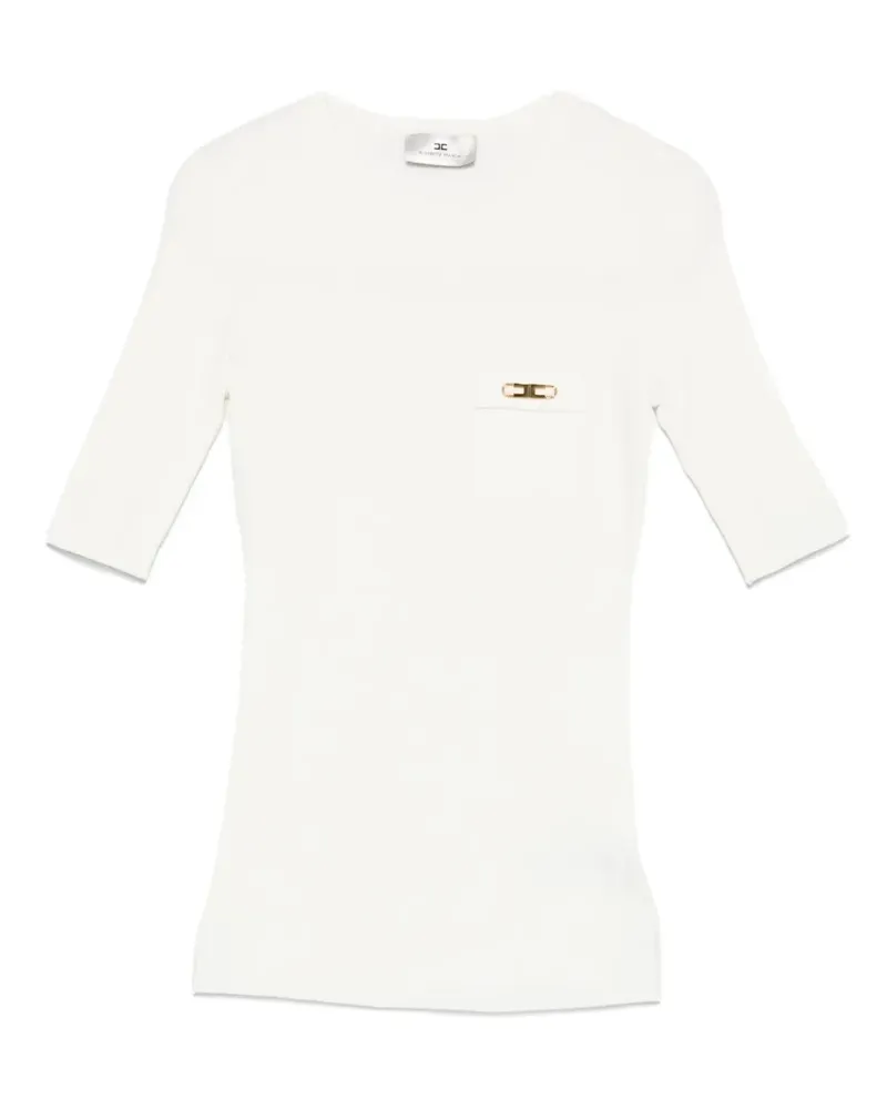 Elisabetta Franchi T-Shirt mit halblangen Ärmeln - Weiß Weiß