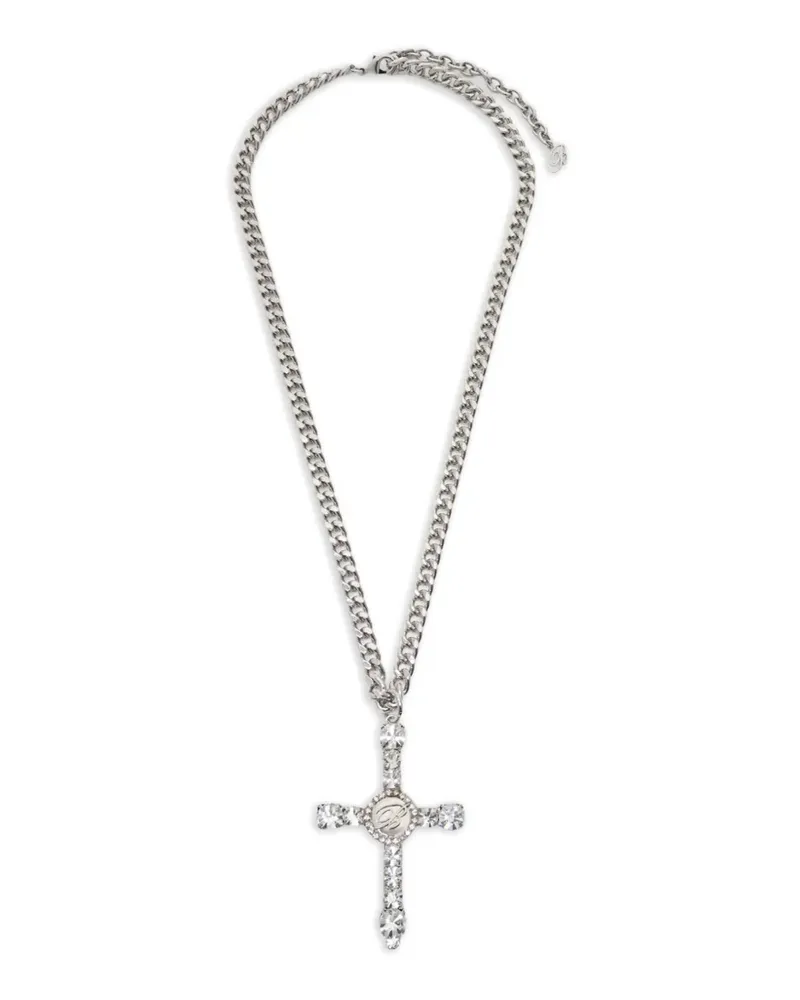 Blumarine cross chain necklace - Silber Silber