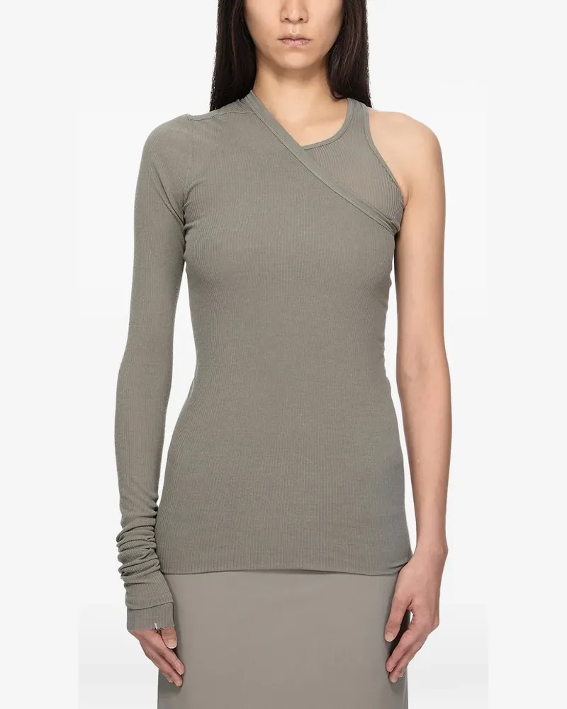 Rick Owens Geripptes One-Shoulder-Top - Grün Grün