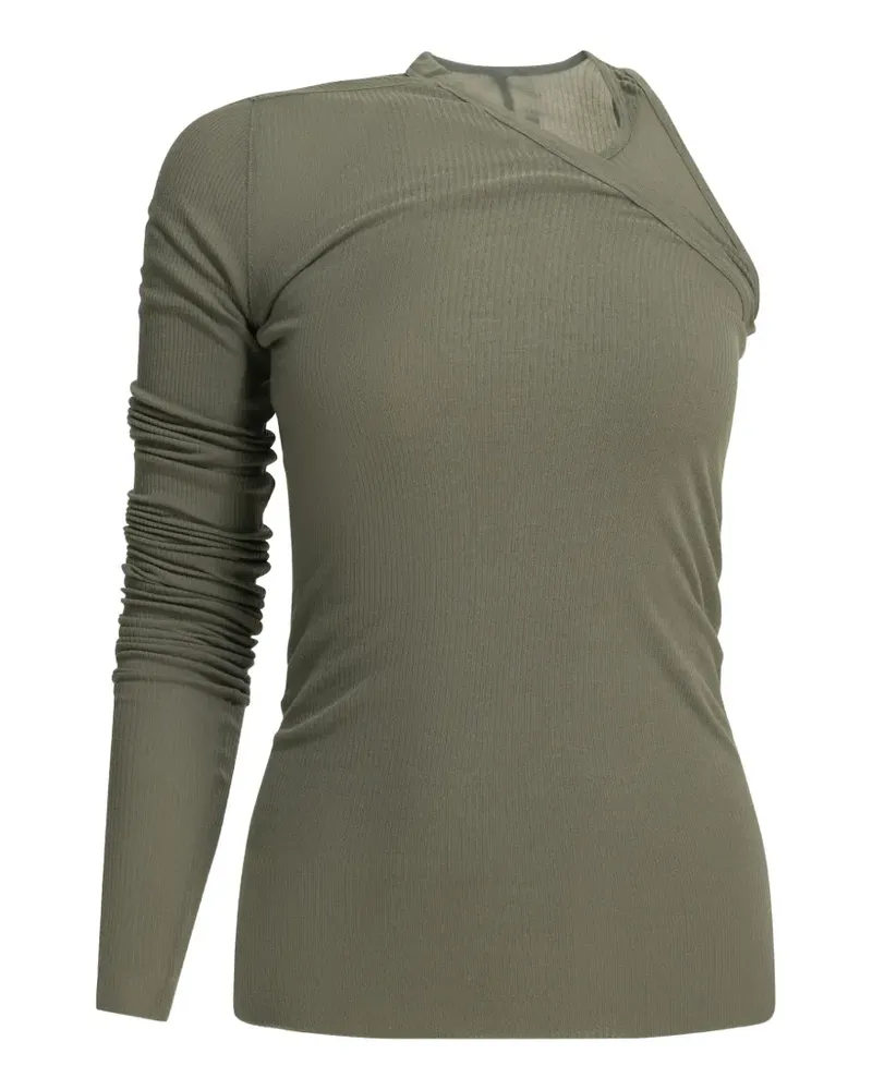 Rick Owens Geripptes One-Shoulder-Top - Grün Grün