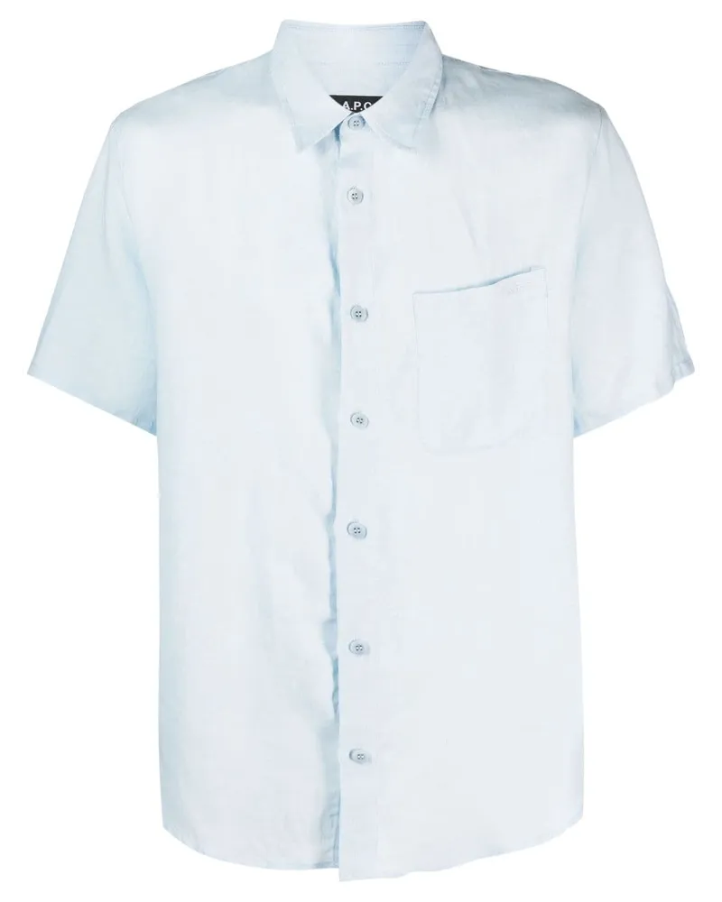 A.P.C. Hemd aus Leinen - Blau Blau