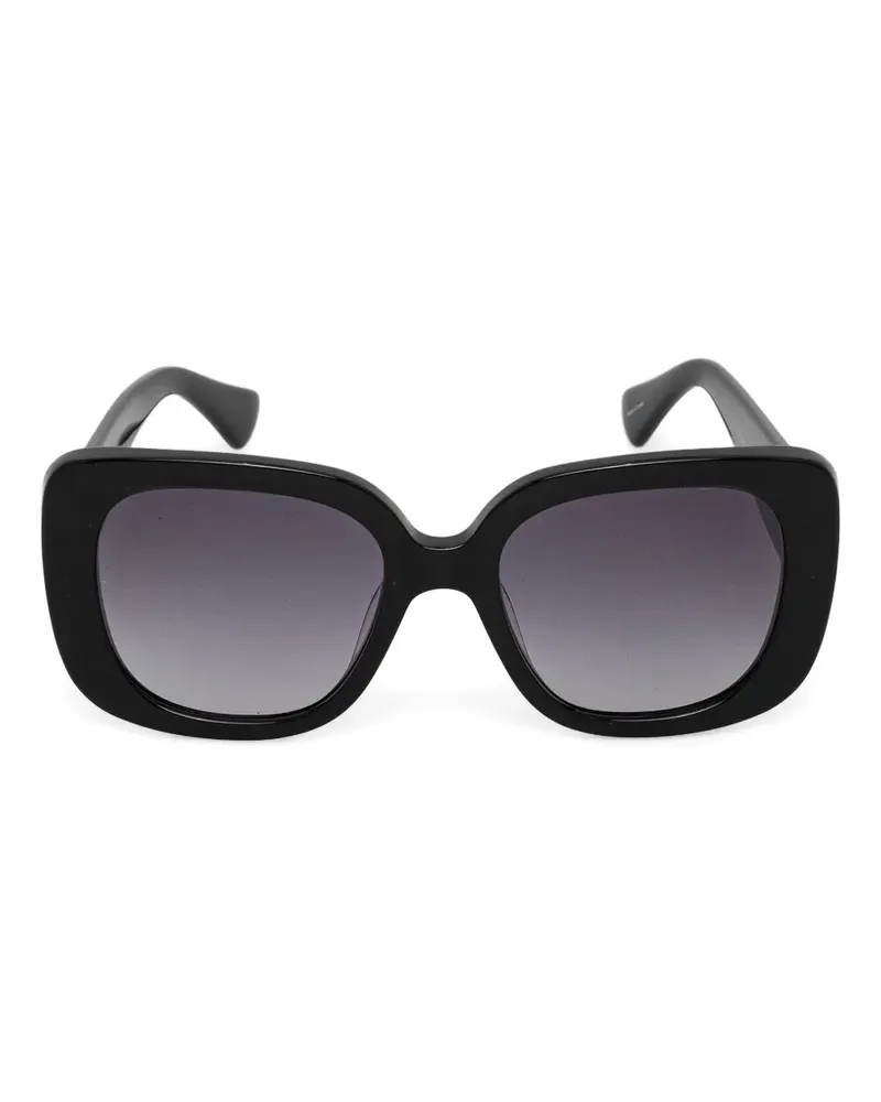 Kurt Geiger Eckige Sonnenbrille mit Augen-Verzierung - Schwarz Schwarz