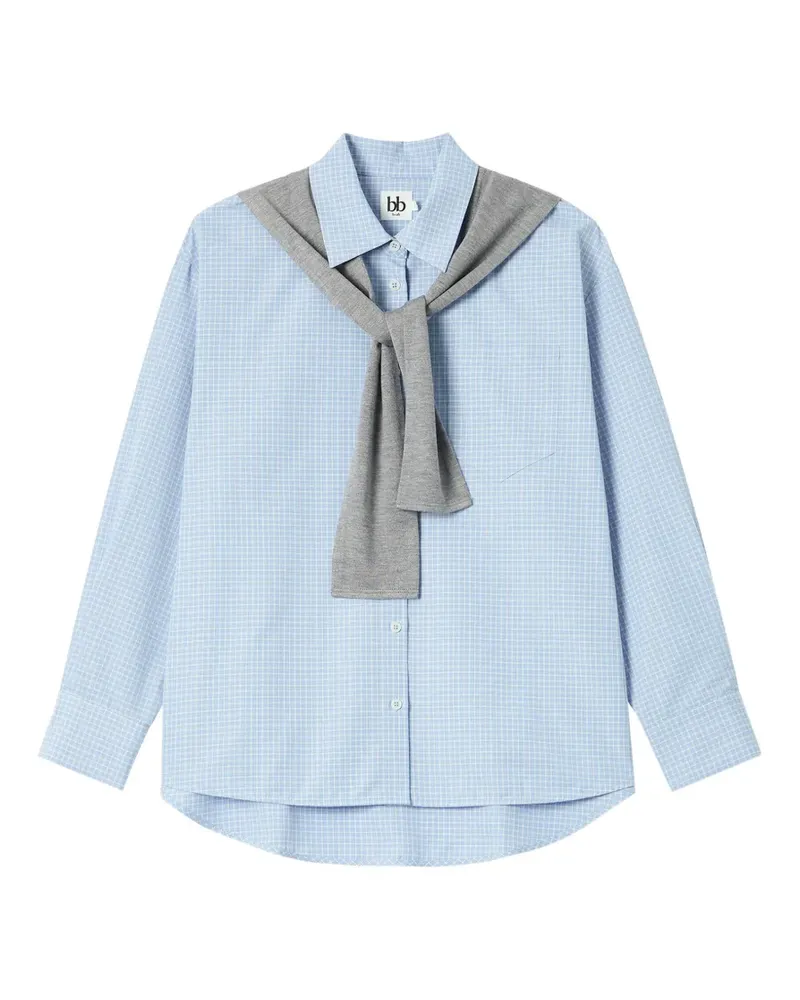 b+ab Kariertes Hemd im Layering-Look - Blau Blau