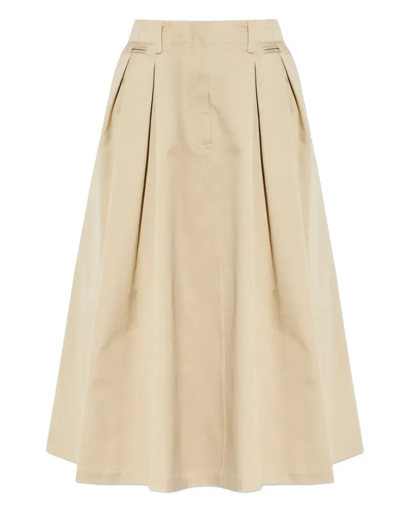 Moncler pleated midi A-line skirt - Nude Nude