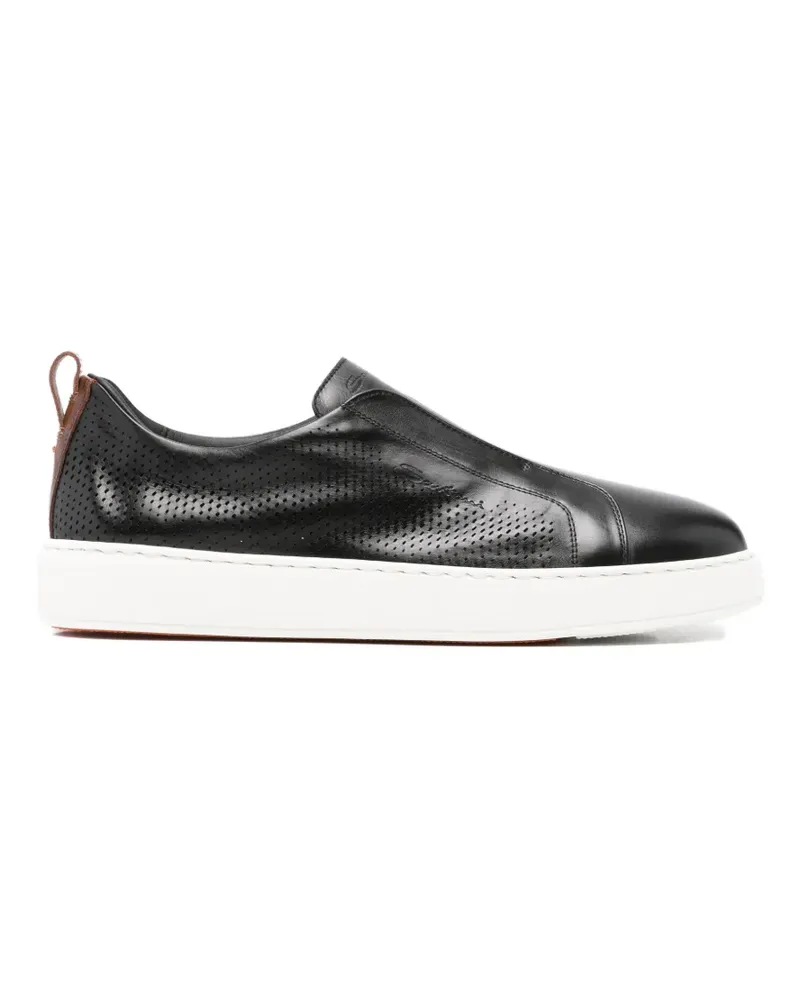 Santoni perforated sneakers - Schwarz Schwarz