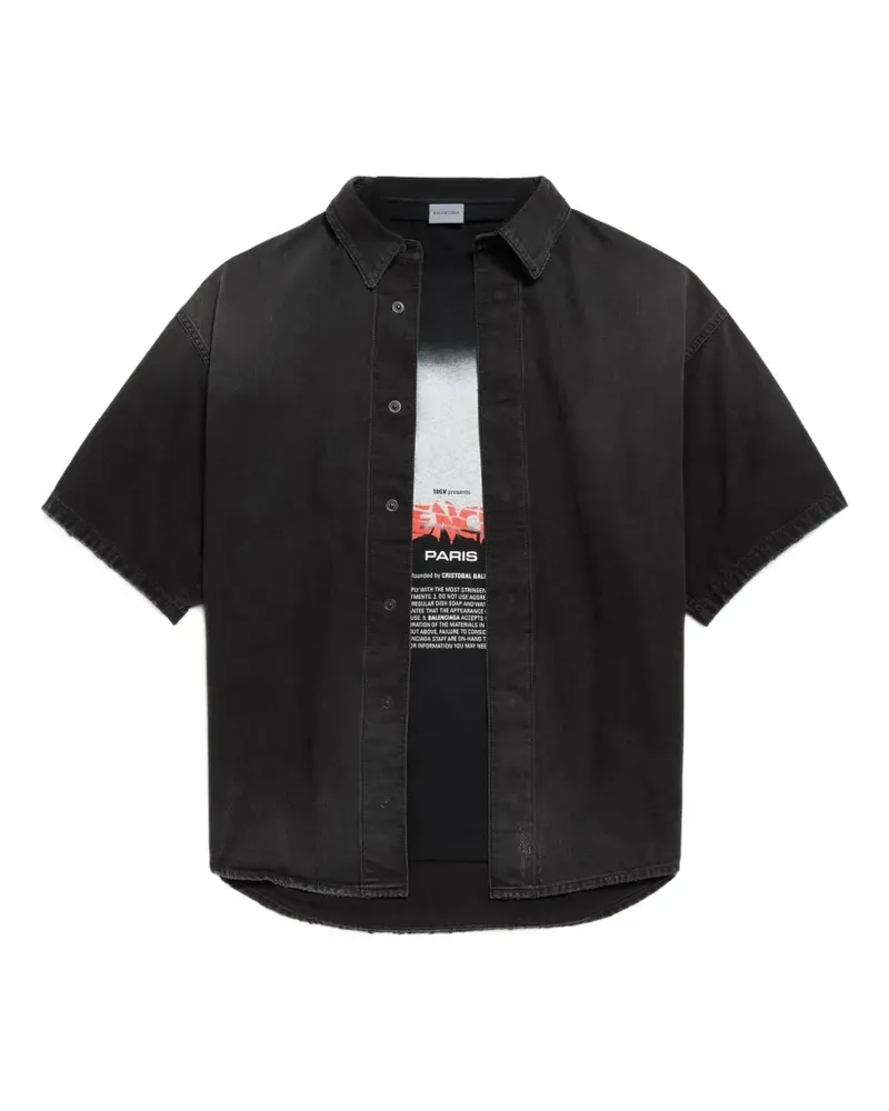 Balenciaga The Door Hybrid-Hemd - Schwarz Schwarz