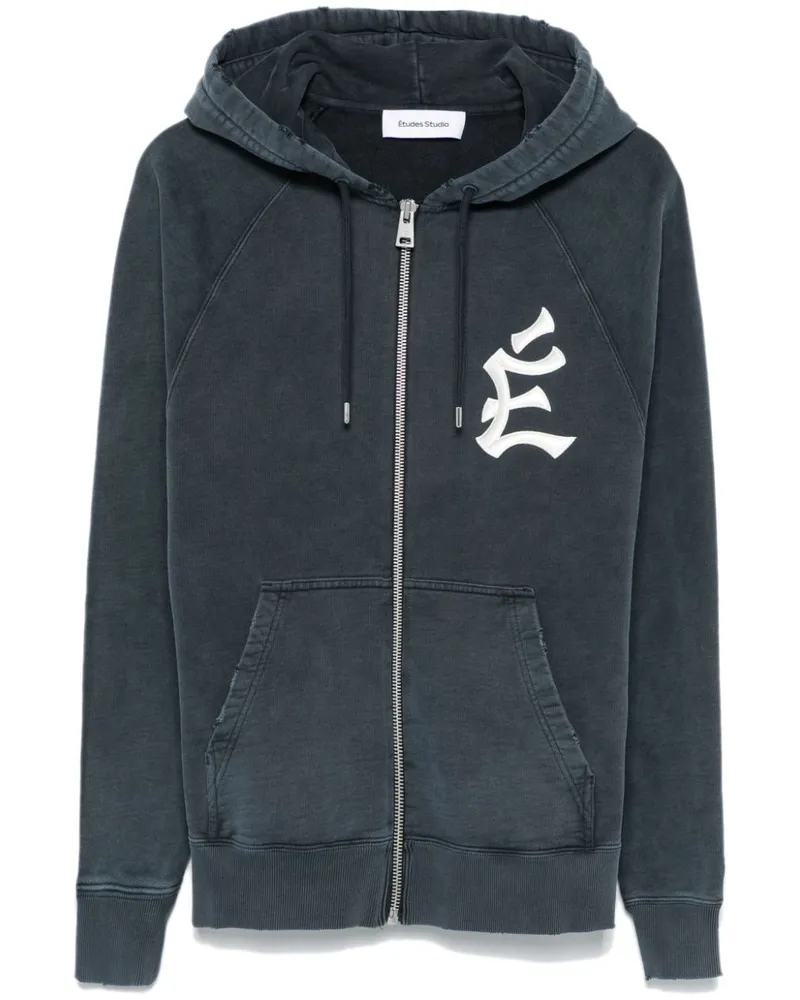 Études Studio Hoodie mit Logo-Stickerei - Blau Blau