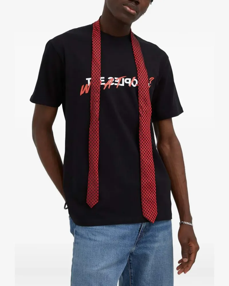 The Kooples logo-print T-shirt - Schwarz Schwarz