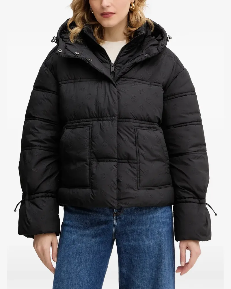 Guess hooded embossed jacket - Schwarz Schwarz