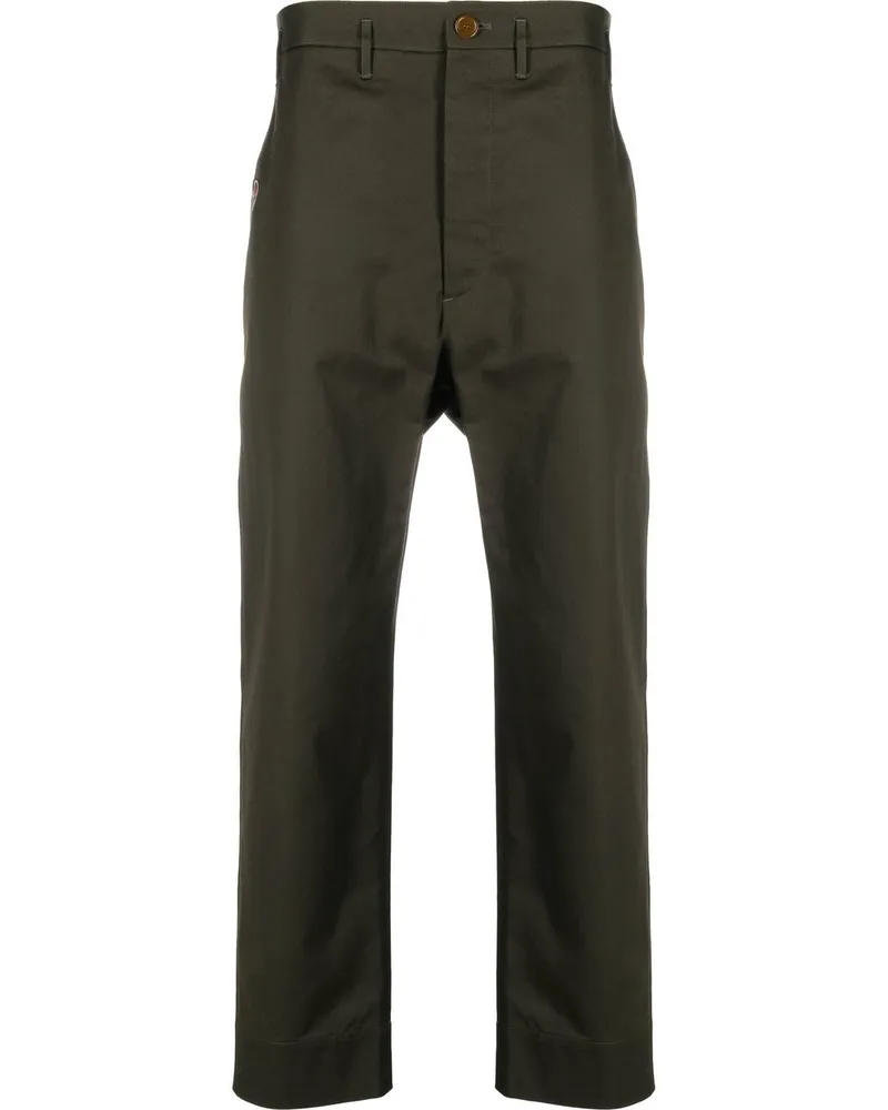 Vivienne Westwood Cropped-Hose mit Herzstickerei - Grün Grün