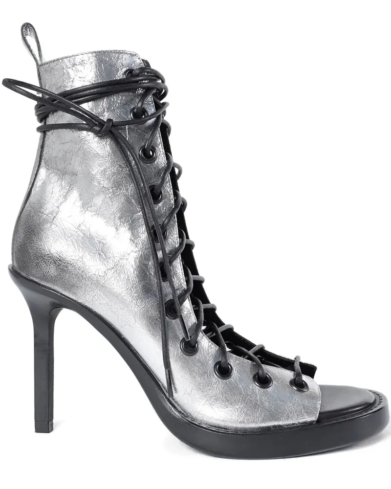 Ann Demeulemeester Laminierte Hilla Schnürstiefel - Grau Grau