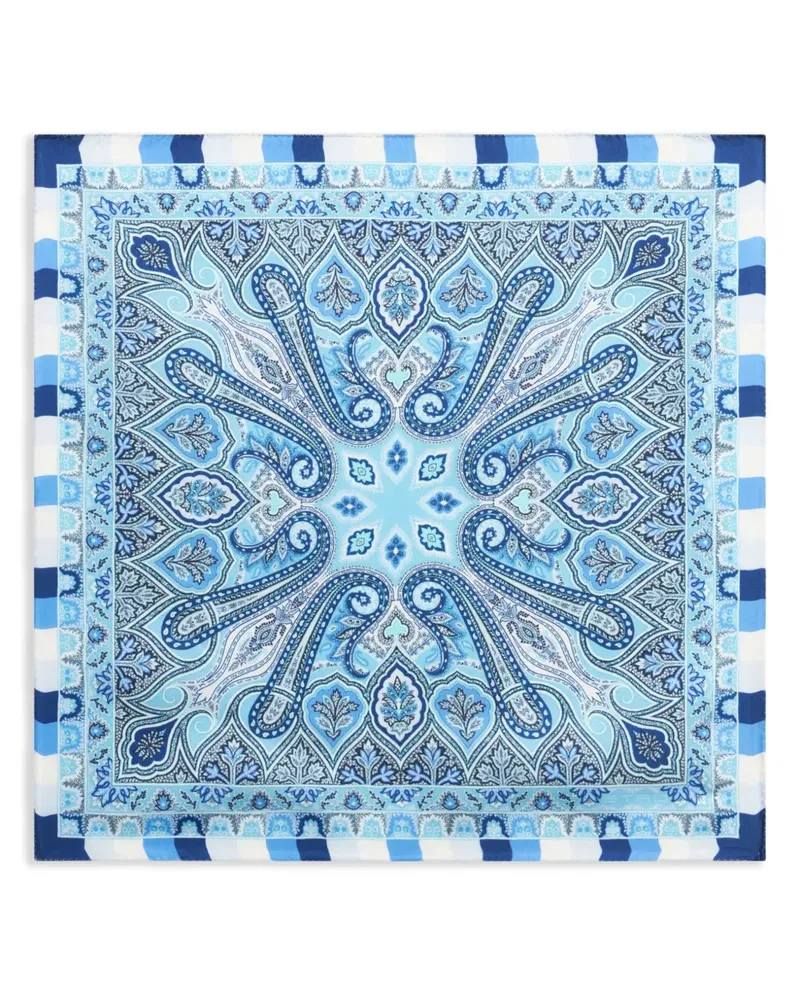 Etro Einstecktuch mit Blumen-Print - Blau Blau