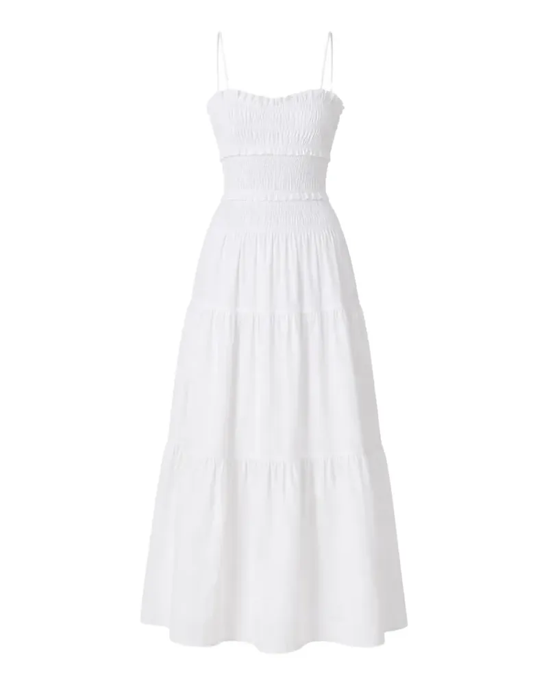Michael Kors shirred tiered maxi dress - Weiß Weiß
