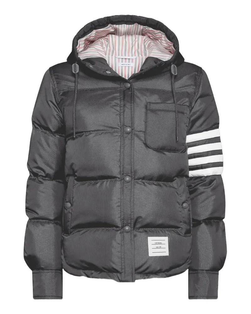 Thom Browne Leichte 4-Bar Jacke aus glänzendem Ripstop - Grau Grau