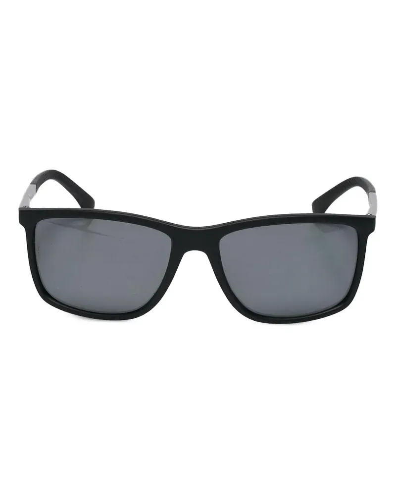 Emporio Armani Sonnenbrille mit eckigem Gestell - Schwarz Schwarz