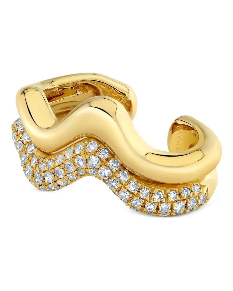 SHAY Wave Ear Cuff mit Diamanten - Gold Gold