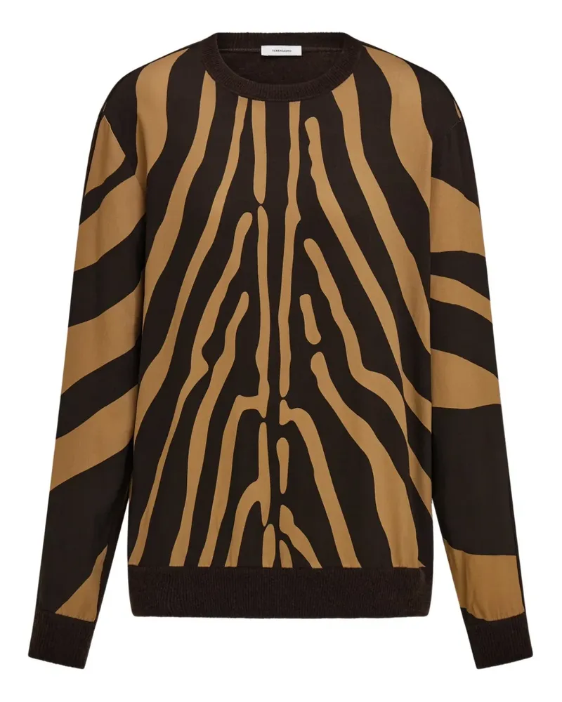 Ferragamo animal-print panelled sweater - Braun Braun