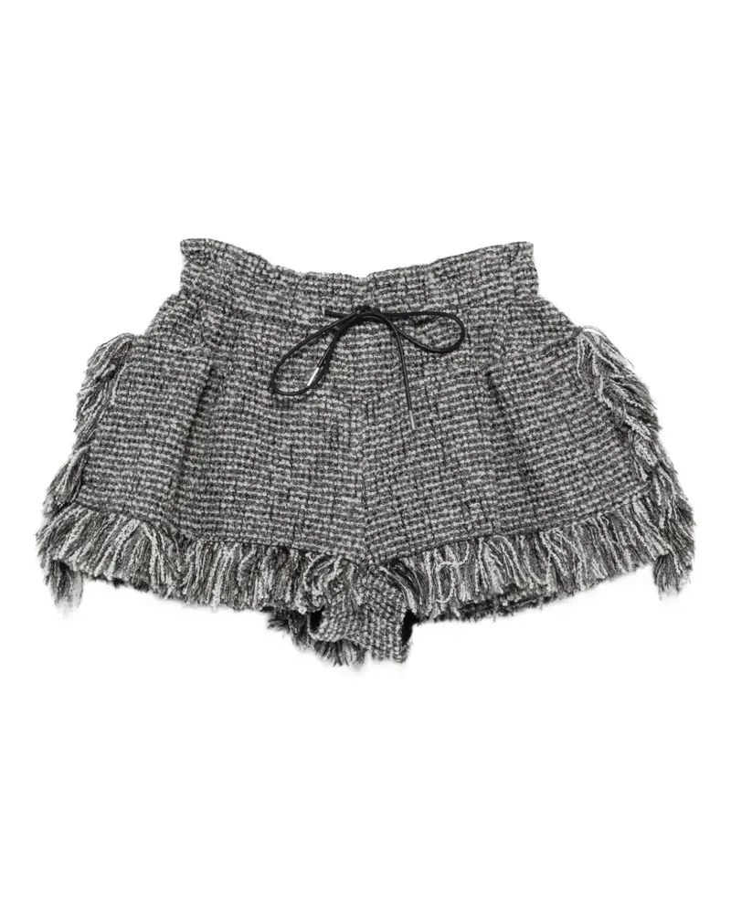 Sacai Tweed-Shorts mit Fransen - Grau Grau