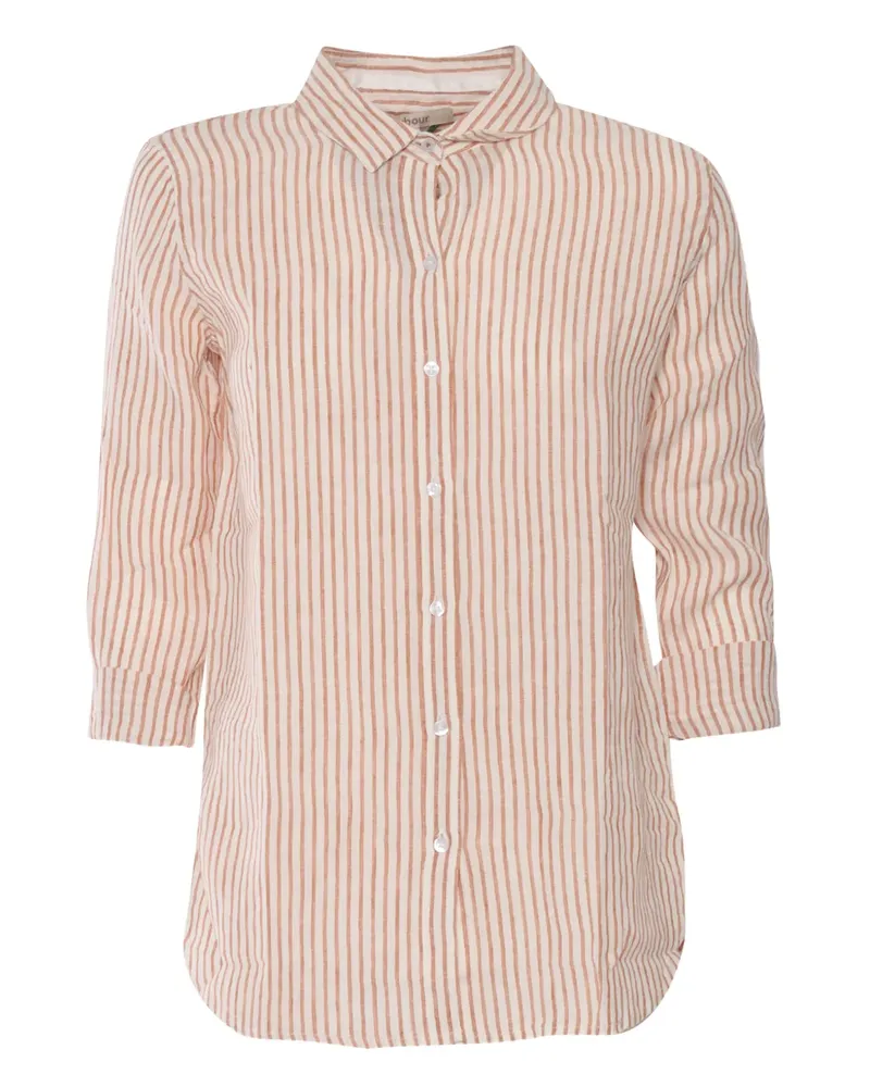 Barbour Gestreiftes Hemd aus Leinen - Nude Nude