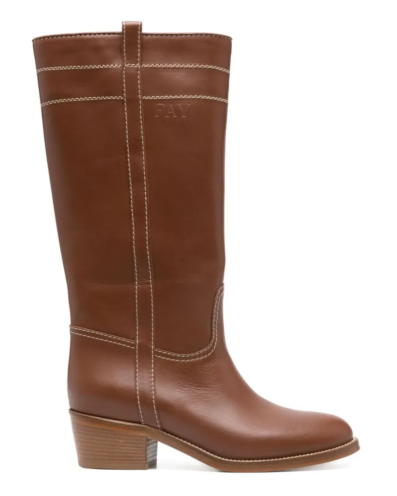 Fay Klassische Cowboystiefel 70mm - Braun Braun