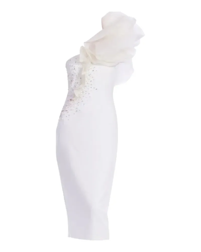 Badgley Mischka Minikleid mit Kristallen - Weiß Weiß