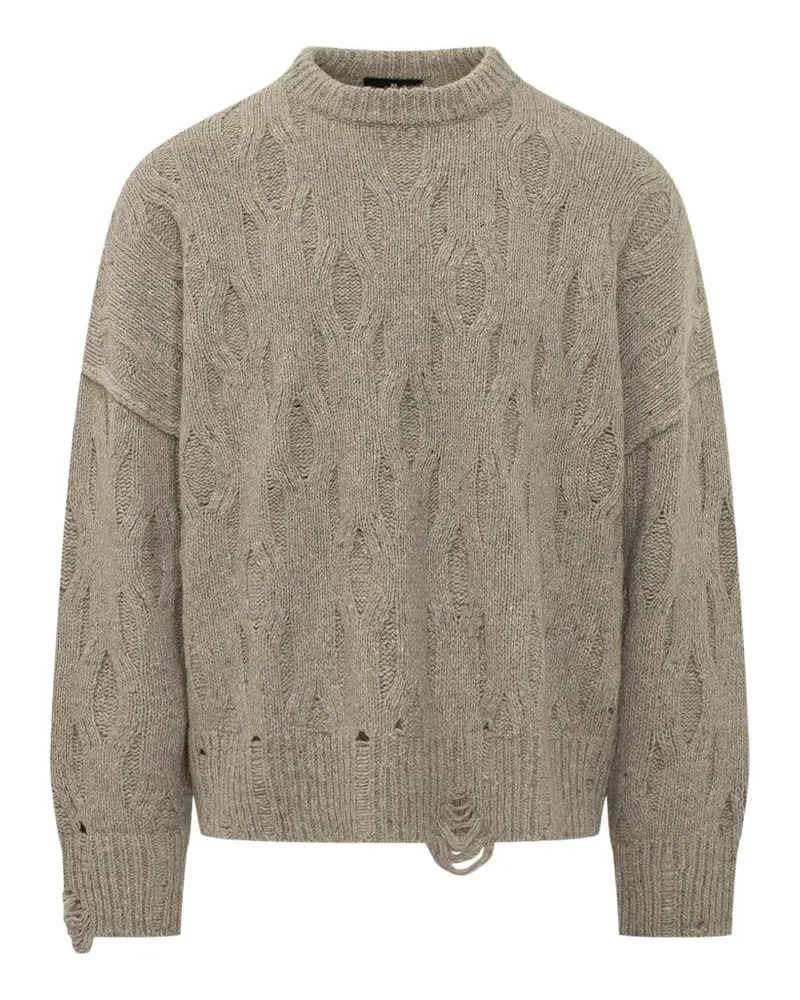 REPRESENT distressed cable-knit sweater - Nude Nude