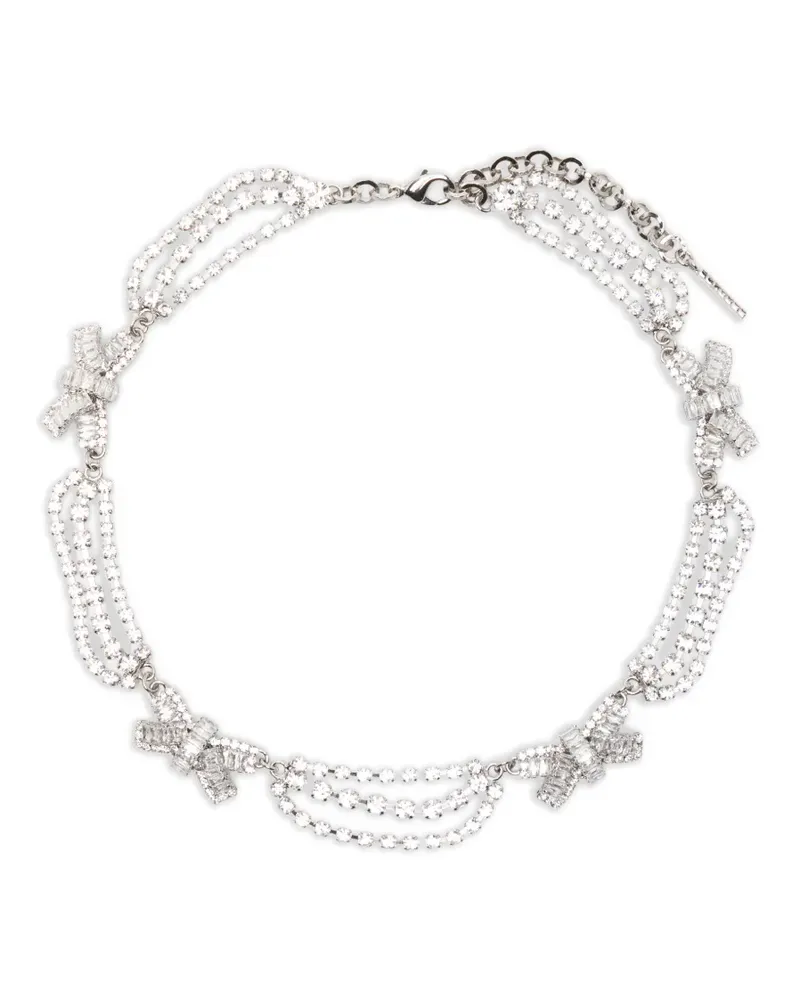 Alessandra Rich bow-embellished necklace - Silber Silber
