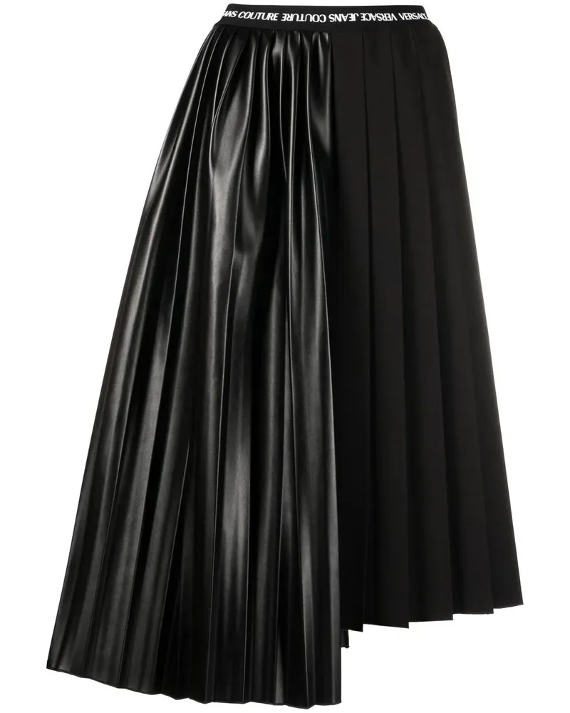 Versace Jeans Asymmetrischer Faltenrock - Schwarz Schwarz